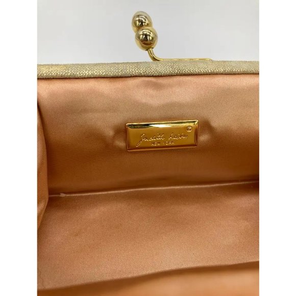 Vintage Judith Leiber Gold Suede and Swarovski Minaudiere - Picture 10 of 11